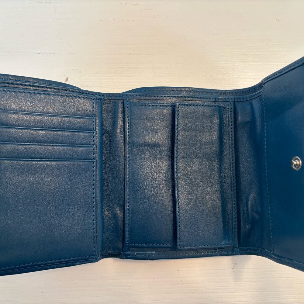 Furla Blue Leather Wallet with Ruched Design - Picture 5 of 5